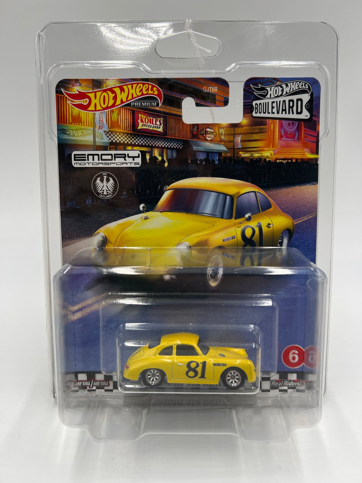 Hot Wheels Premium Boulevard #6 Porsche 356 Outlaw Yellow W/Protector