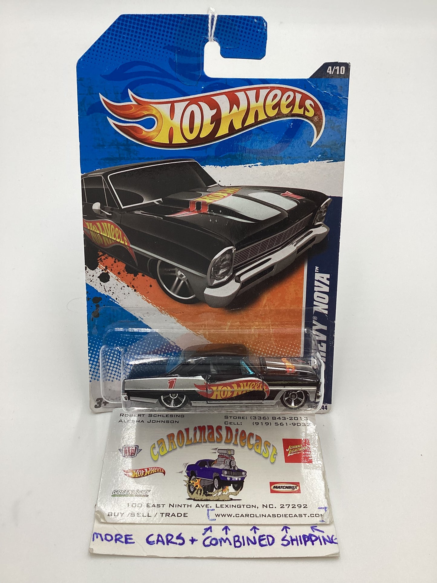 2011 Hot Wheels #154 66 Chevy Nova Black 11C