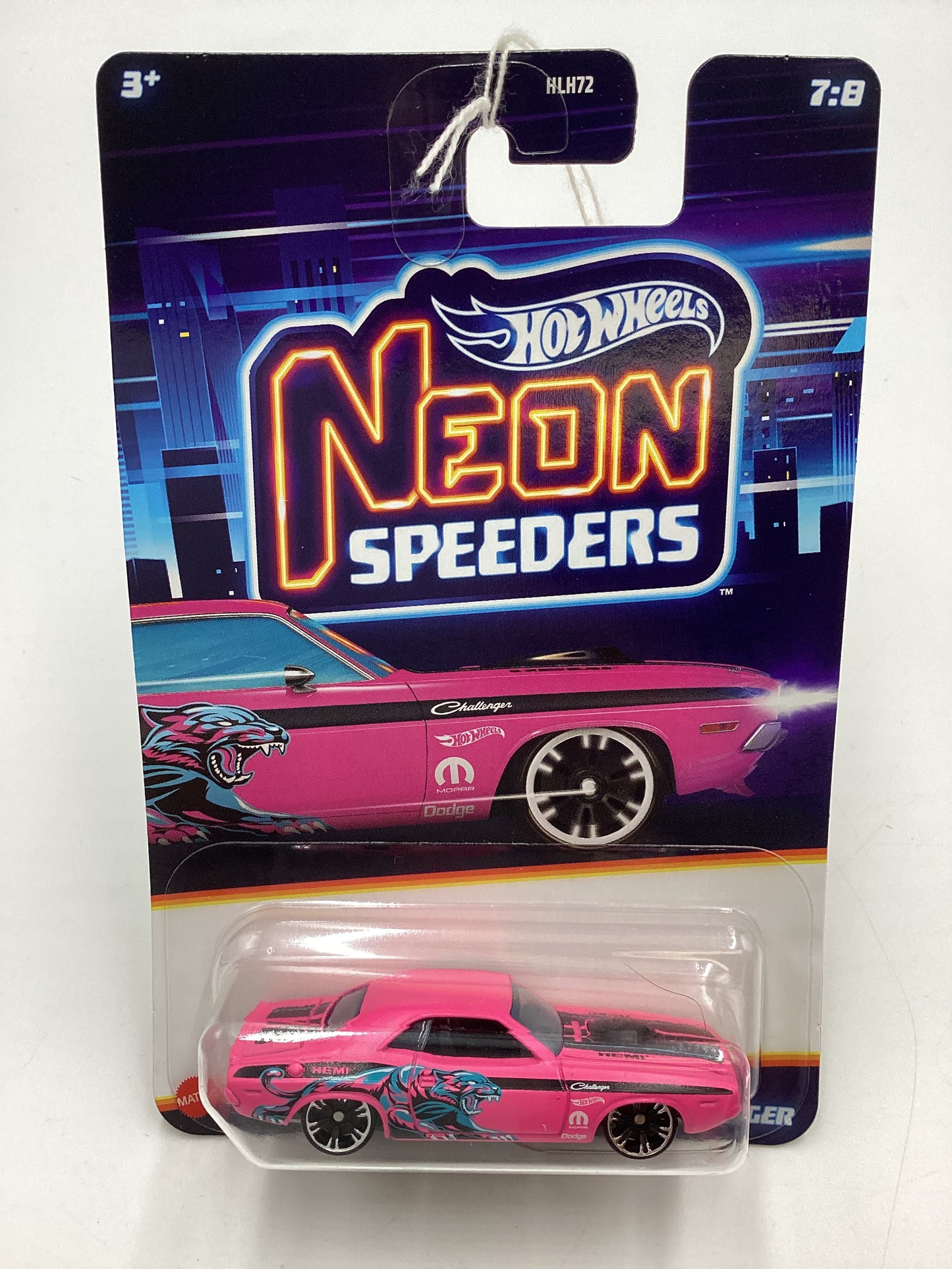 2025 Hot Wheels Neon Speeders #7 70 Dodge Hemi Challenger Pink