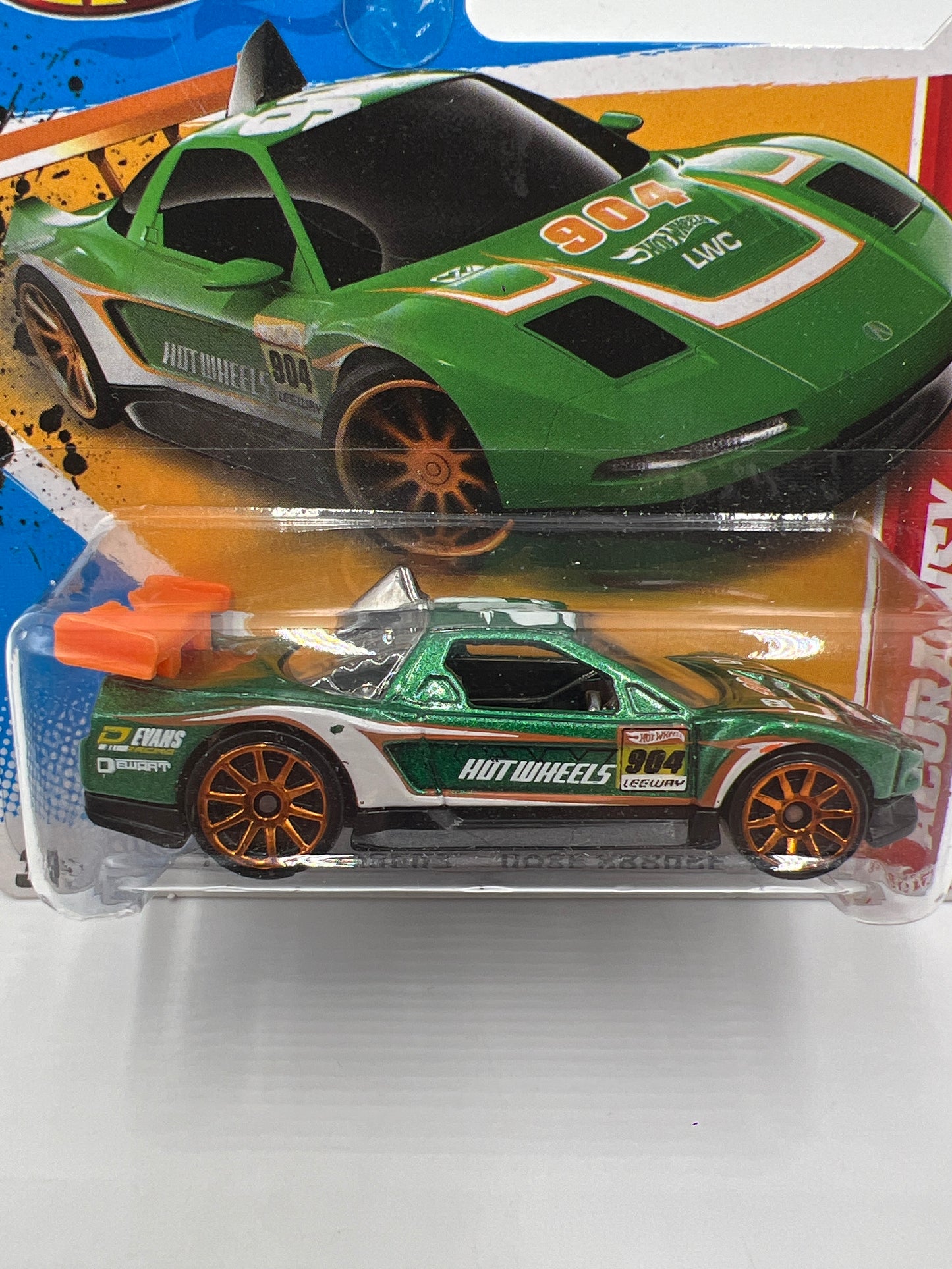 2012 Hot Wheels Short Card Thrill Racers Race Course #181 Acura NSX Green