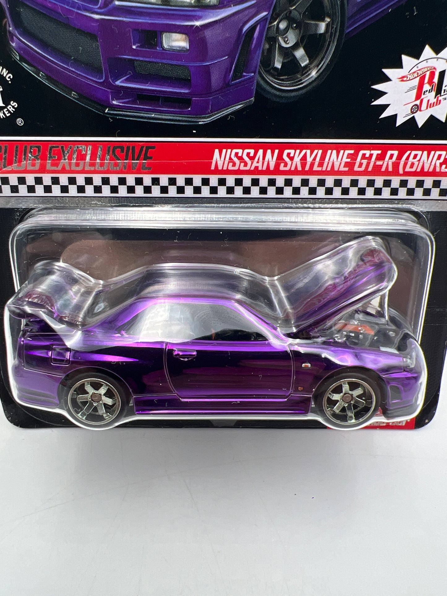 2020 Hot Wheels RLC Nissan Skyline GT-R BNR34 Purple W/Patch & Button W/Protector