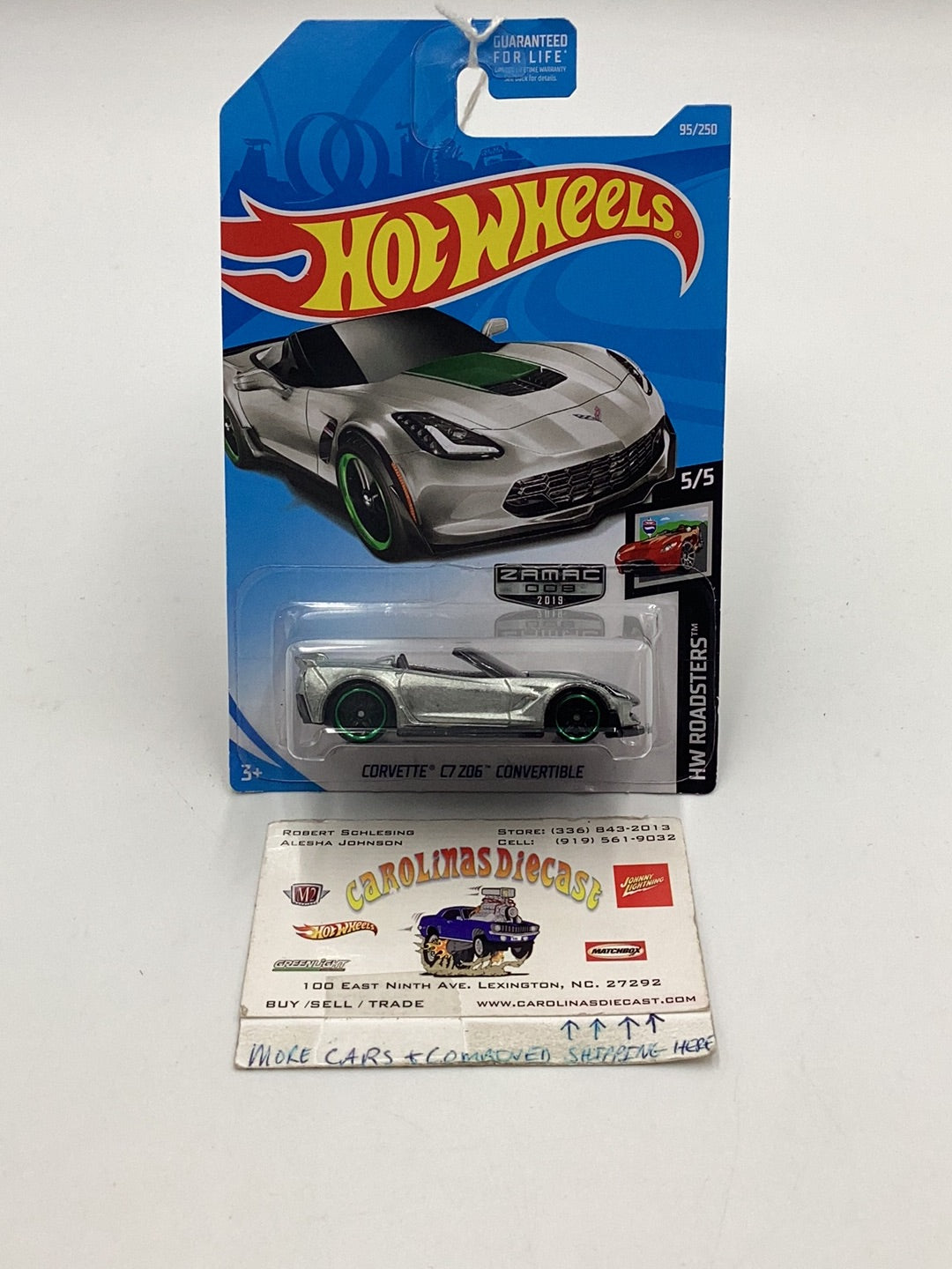 2019 Hot Wheels Corvette C7 Z06 Convertible Walmart Exclusive Zamac #8 146G