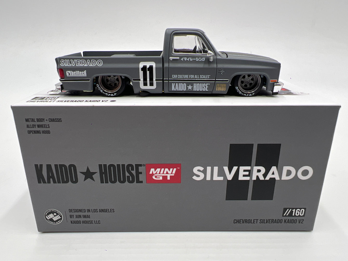 Mini GT Kaido House #160 Chevrolet Silverado Kaido V2 Gray
