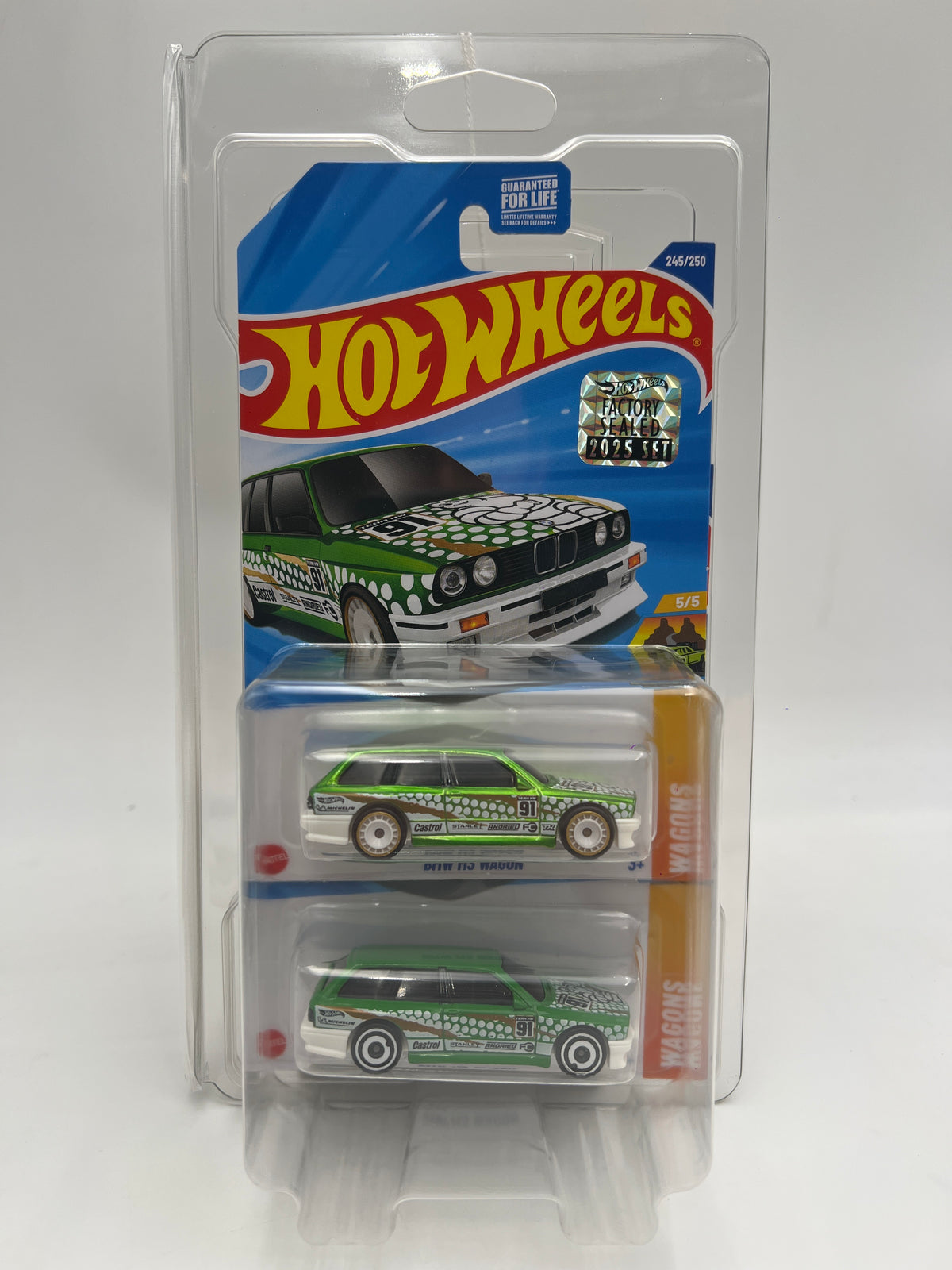 2025 Hot Wheels Factory Sealed Super Treasure Hunt & Mainline #245 BMW M3 Wagon Green W/Protector Cracked Blister