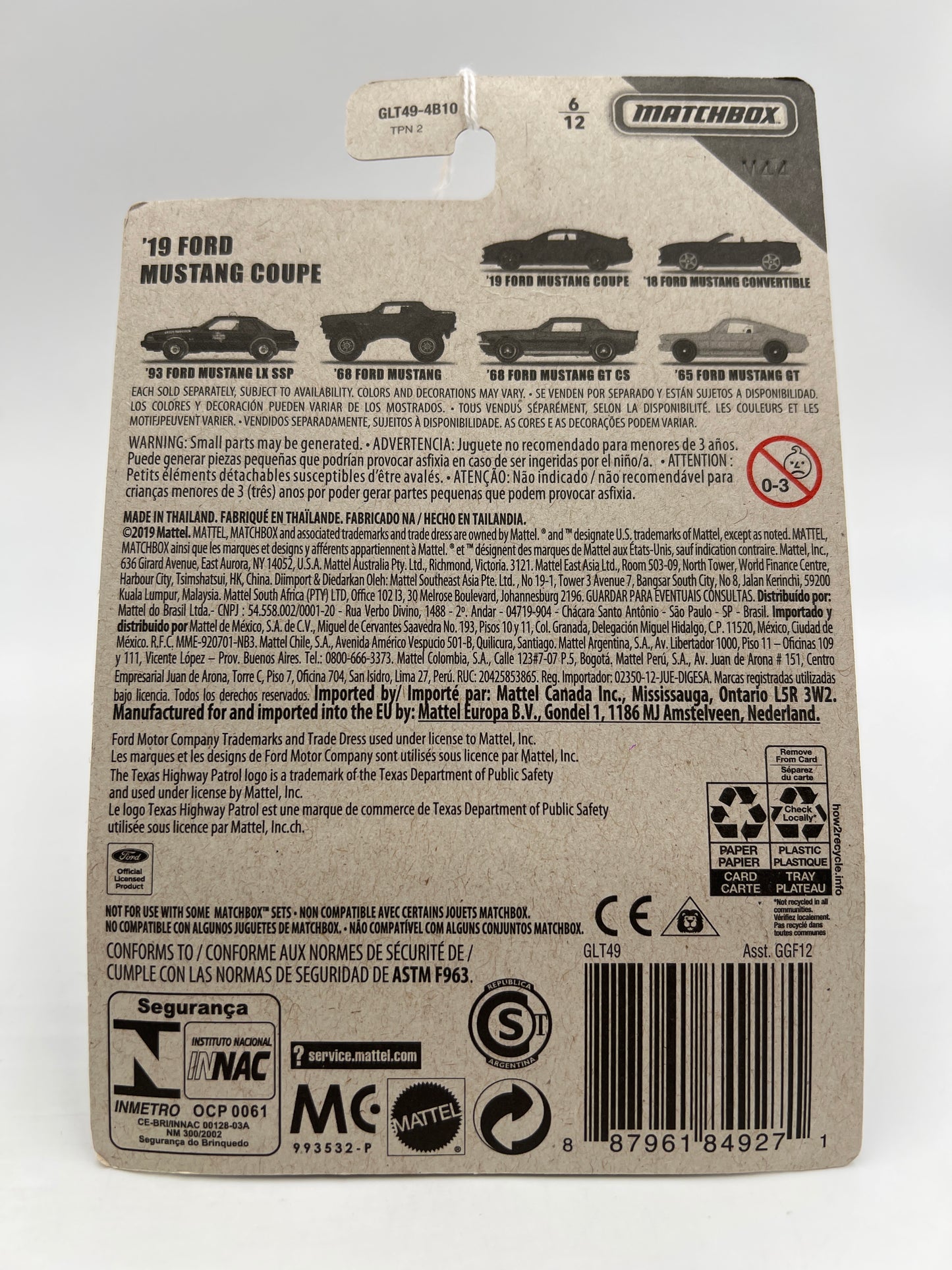 Matchbox Mustang Series #6 19 Ford Mustang Coupe Green 150i