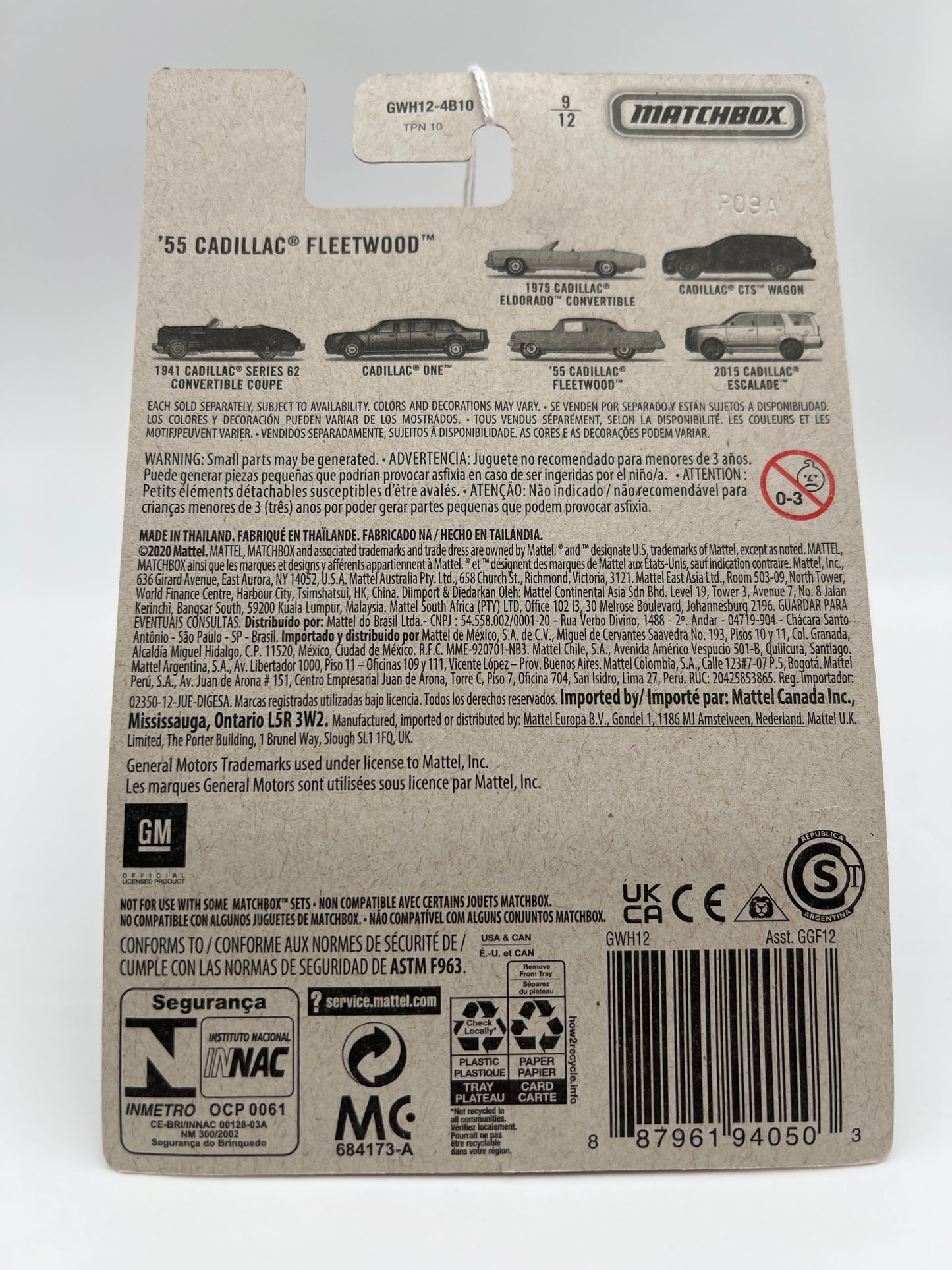 Matchbox Cadillac Series #9 55 Cadillac Fleetwood Light Blue 164E