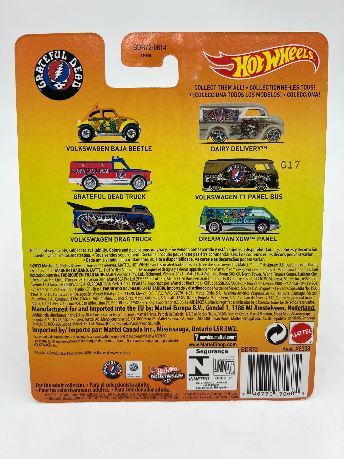 Hot Wheels Pop Culture Grateful Dead Full 6 Car Set W/Protectors VHTF