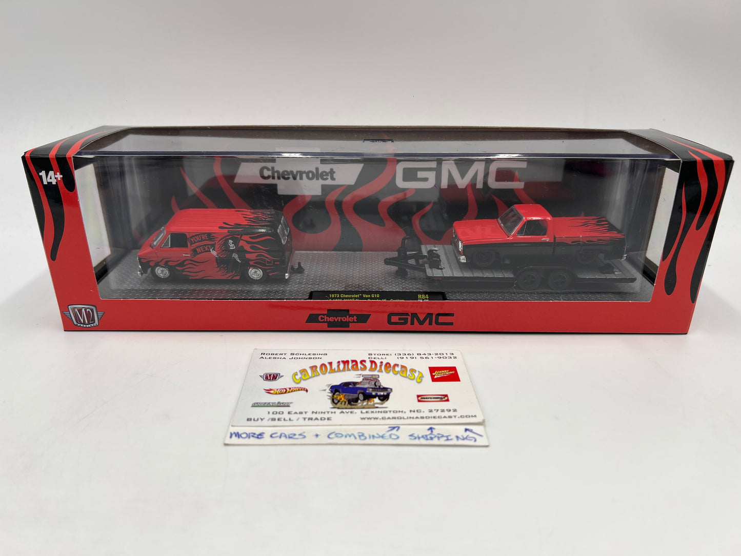 M2 Machines Auto Haulers 1973 Chevrolet Van G10 & 1976 GMC Sierra Grande 15 Custom R84