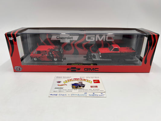 M2 Machines Auto Haulers 1973 Chevrolet Van G10 & 1976 GMC Sierra Grande 15 Custom R84