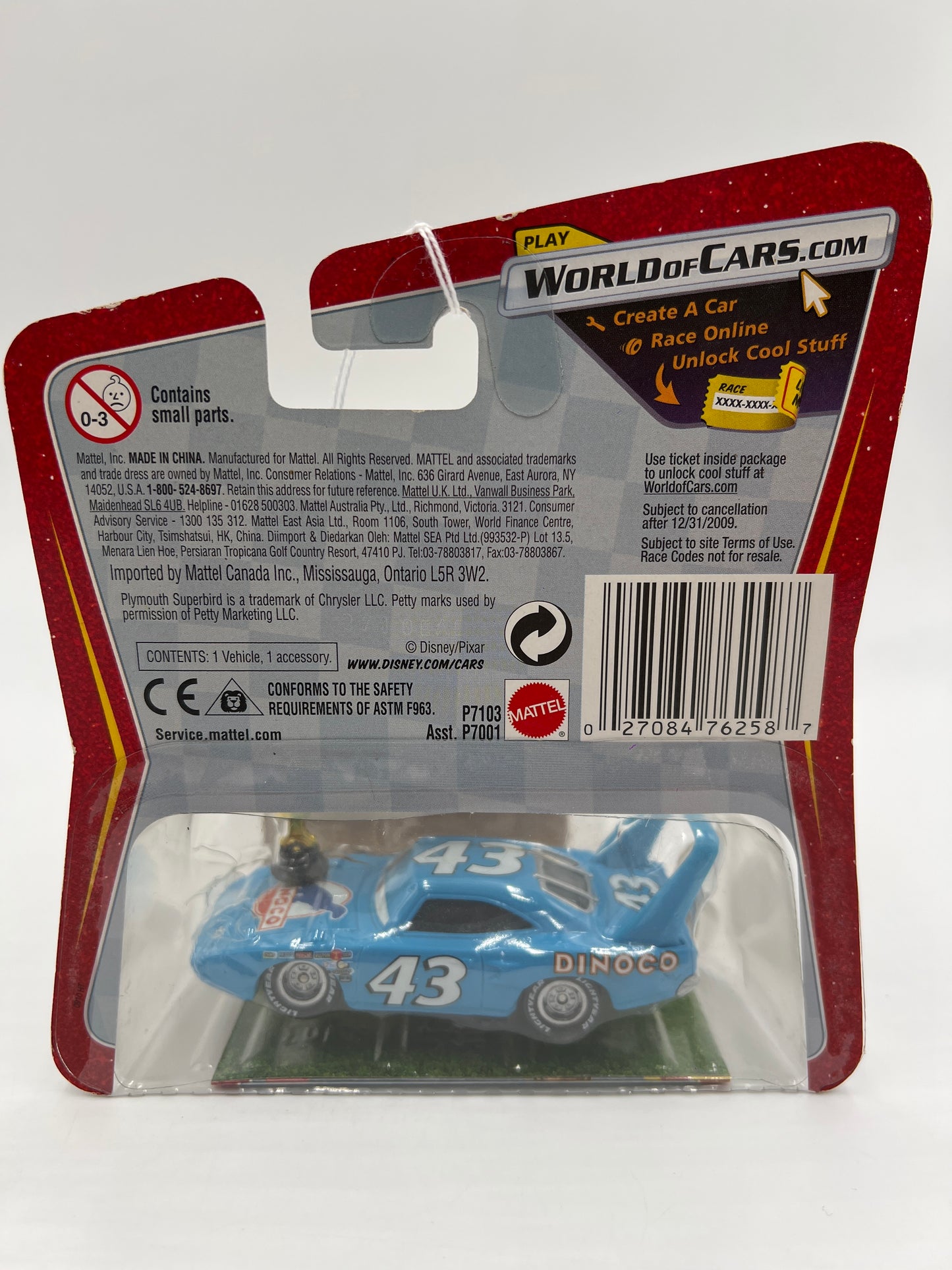 Disney Pixar The World of Cars Chase #101 The King With Piston Cup 139A