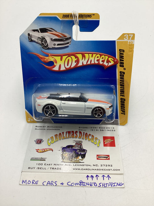 2008 Hot wheels New Models #37 Camaro Concept Convertible White Short Card 4A