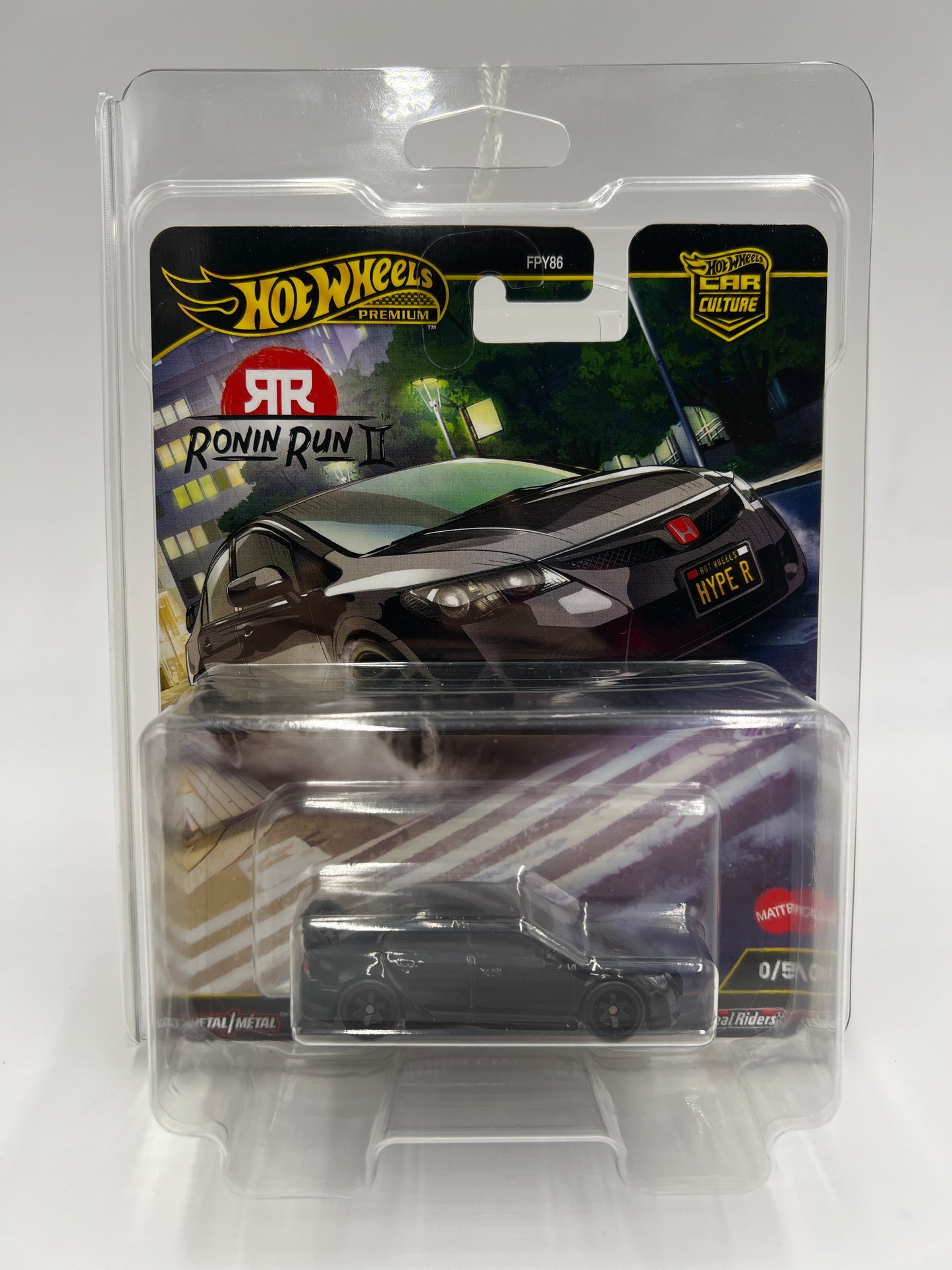 2025 Hot Wheels Premium Ronin Run II CHASE #0 07 Honda Civic Type R Black W/Protector 2