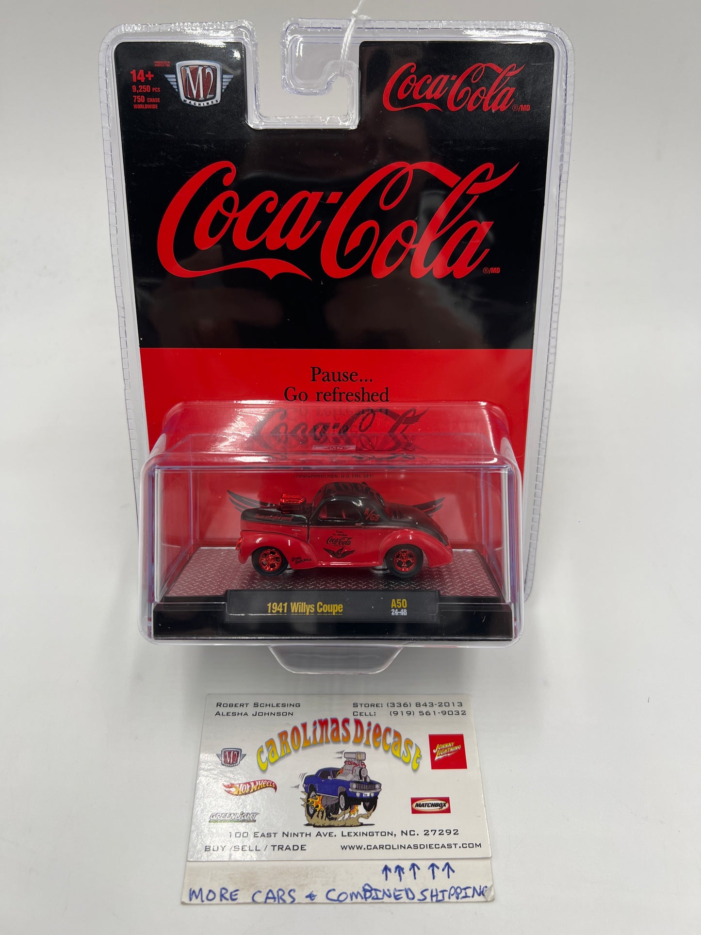 M2 Machines Coca Cola CHASE 1941 Willys Coupe Red/Black A50