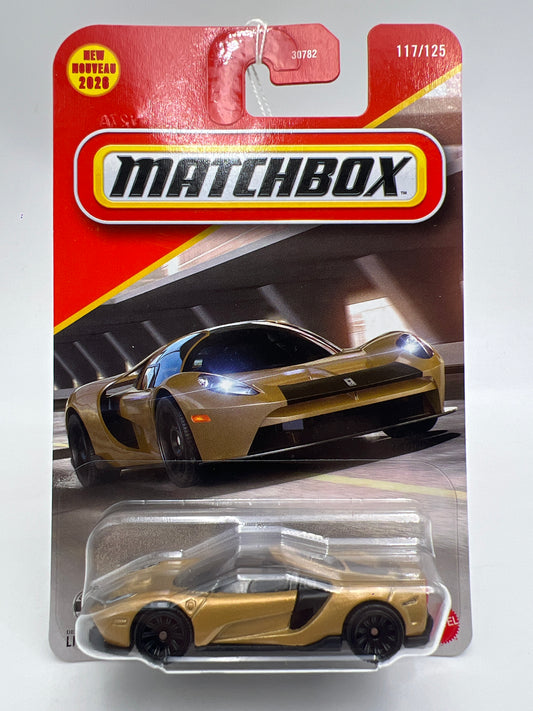 2026 Matchbox #117 2024 Glickenhaus SCG 004 Gold 213o
