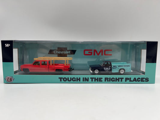 M2 Machines Haulers R82 1973 Chevrolet Cheyenne Super 30 & 1975 GMC Sierra Grande 15