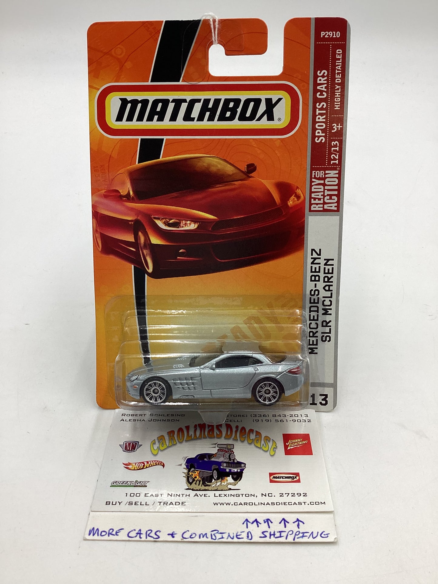 Matchbox 2009 Sports Cars #13 Mercedes Benz SLR McLaren Silver 208E