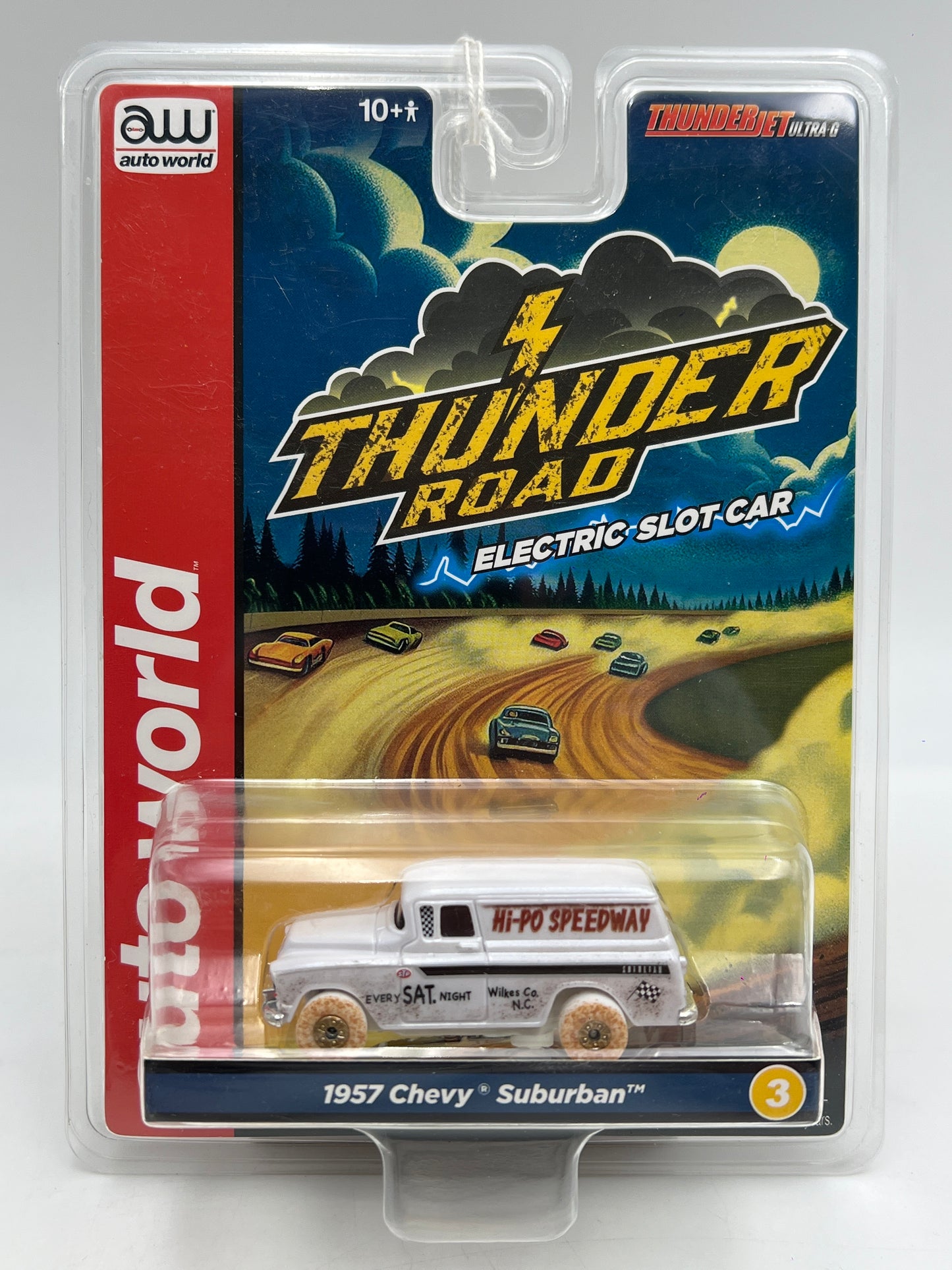 Auto World Thunderjet Ultra G CHASE Thunder Road 1957 Chevy Suburban Wilkesboro NC Slot Car