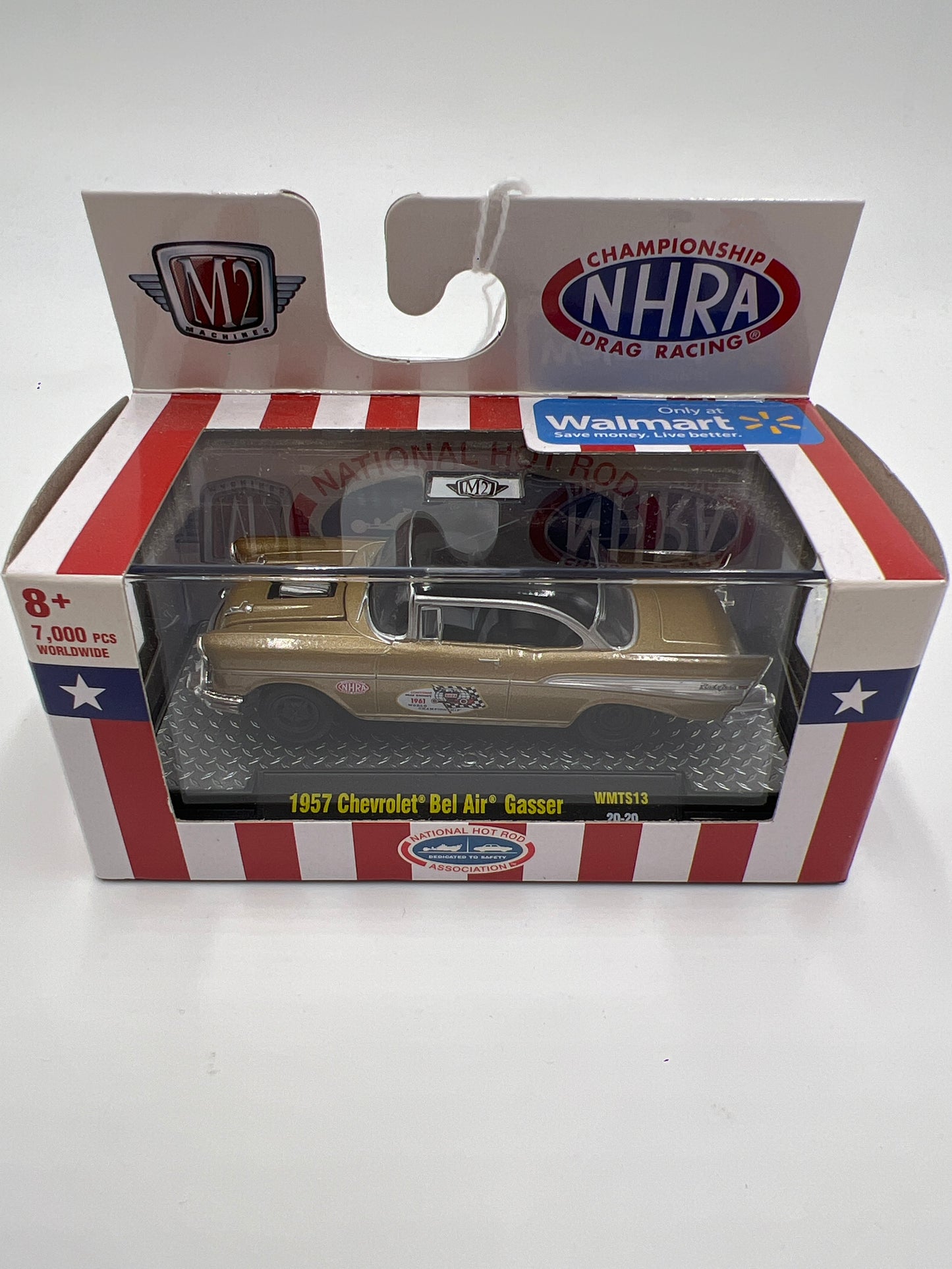 M2 Machines Walmart Exclusive NHRA 1957 Chevrolet Bel Air Gasser Gold WMTS13