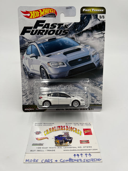 Hot Wheels Fast & Furious Fast Tuners #5 2016 Subaru WRX STI White ERROR No Wing W/Protector