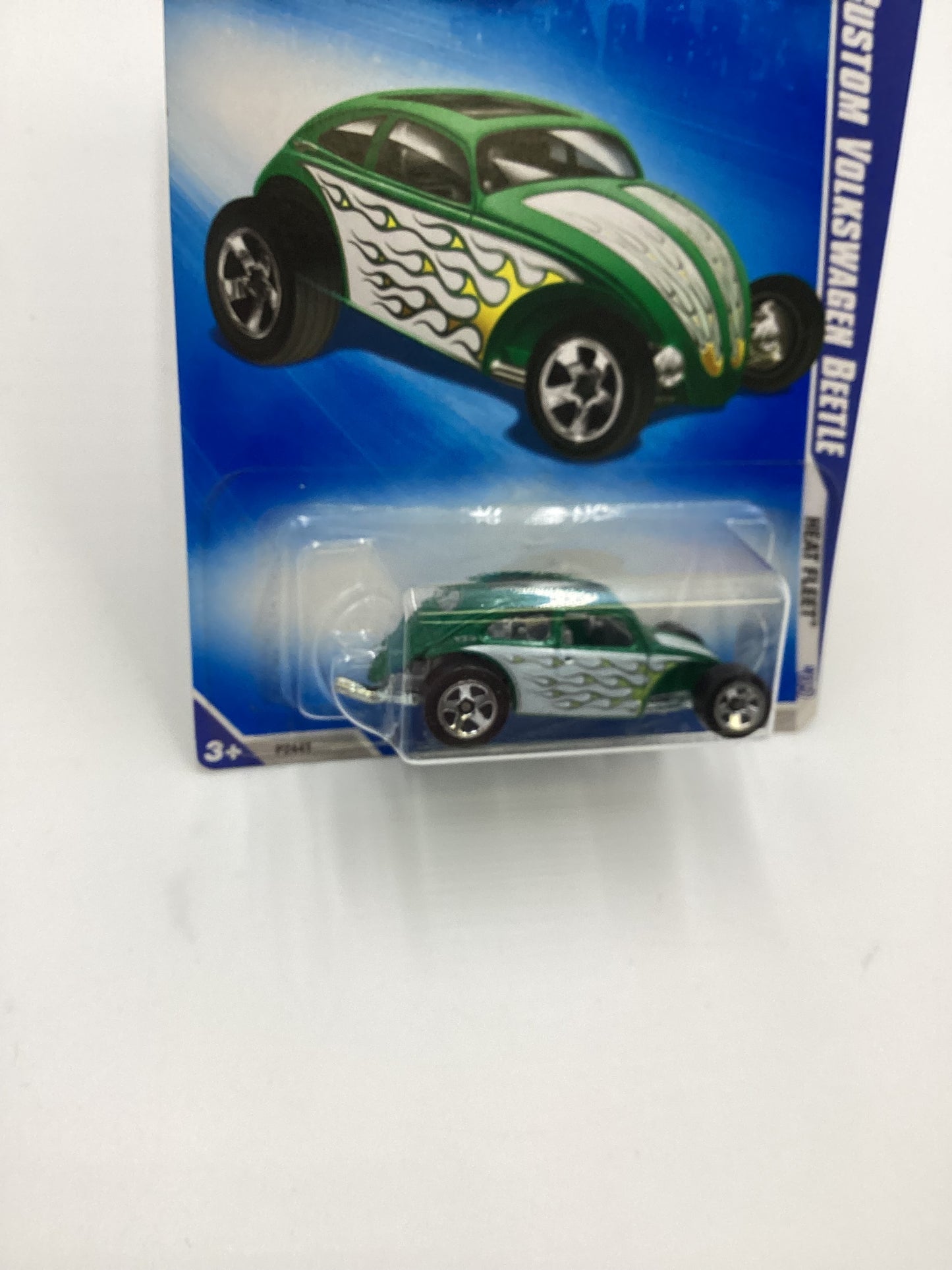 2009 Hot wheels #121 Custom Volkswagen Beetle Green 97E