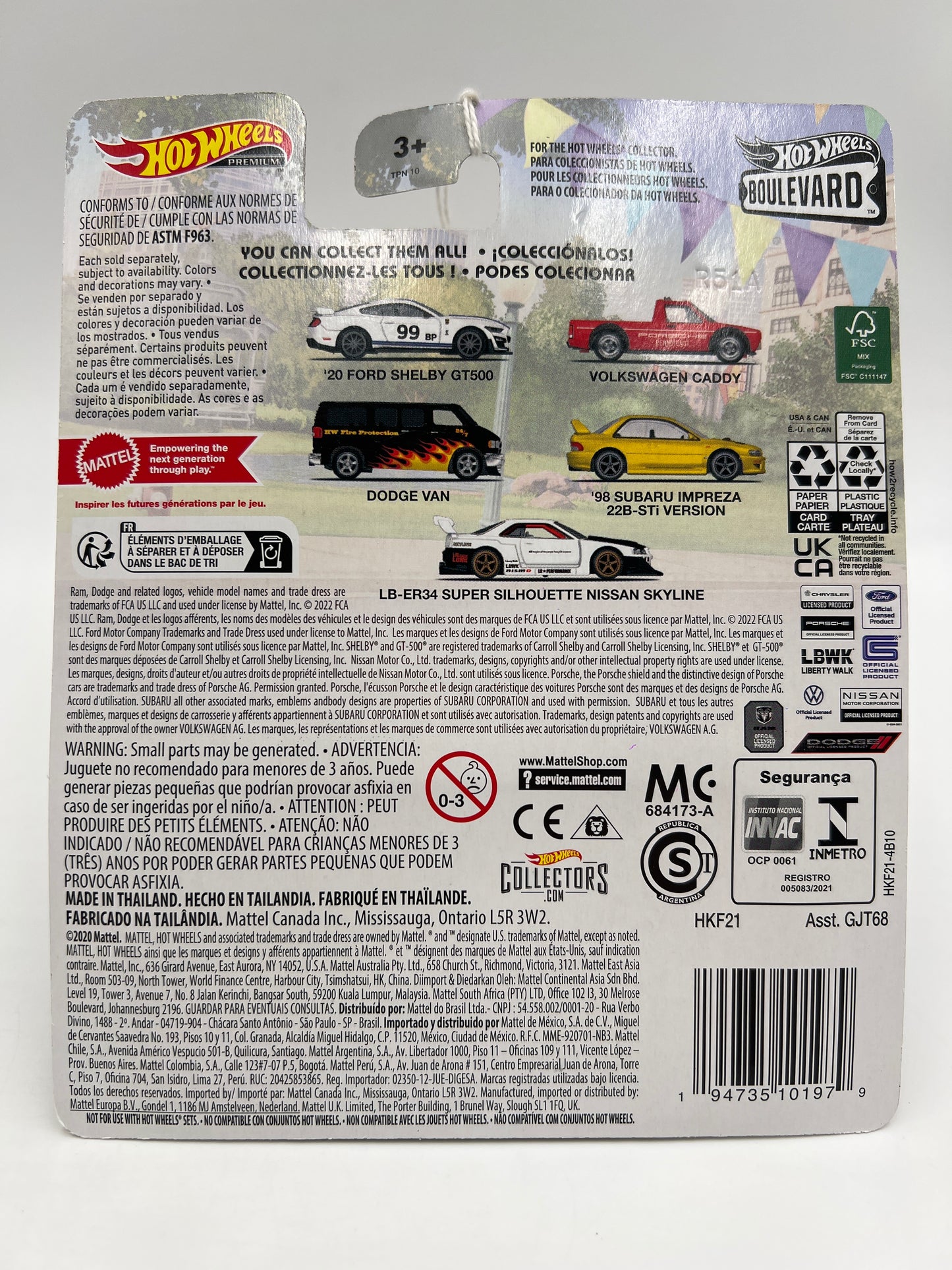 Hot Wheels Premium Boulevard #70 LB-ER34 Super Silhouette Nissan Skyline White