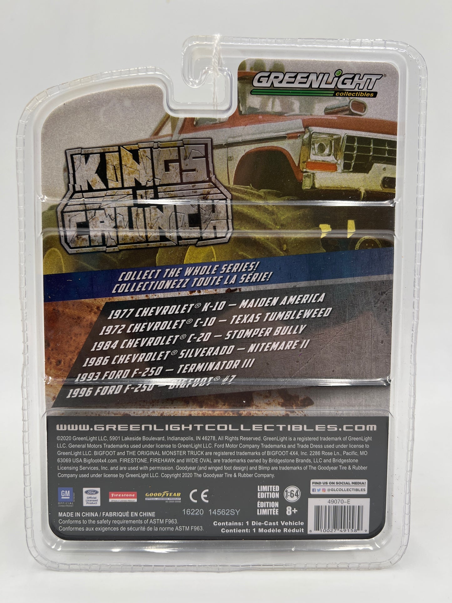 Greenlight Kings of Crunch Series 7 CHASE 1993 Ford F-250 Terminator III Red