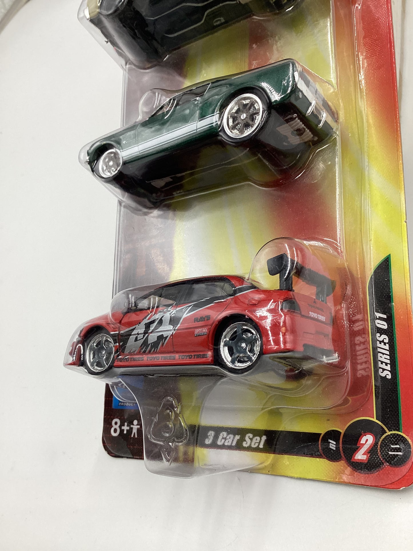 Joyride The Fast and Furious Series 1 RC2 2005 Mitsubishi Lancer Evolution VIII - 1967 Ford Mustang - 1970 Chevy Monte Carlo VHTF