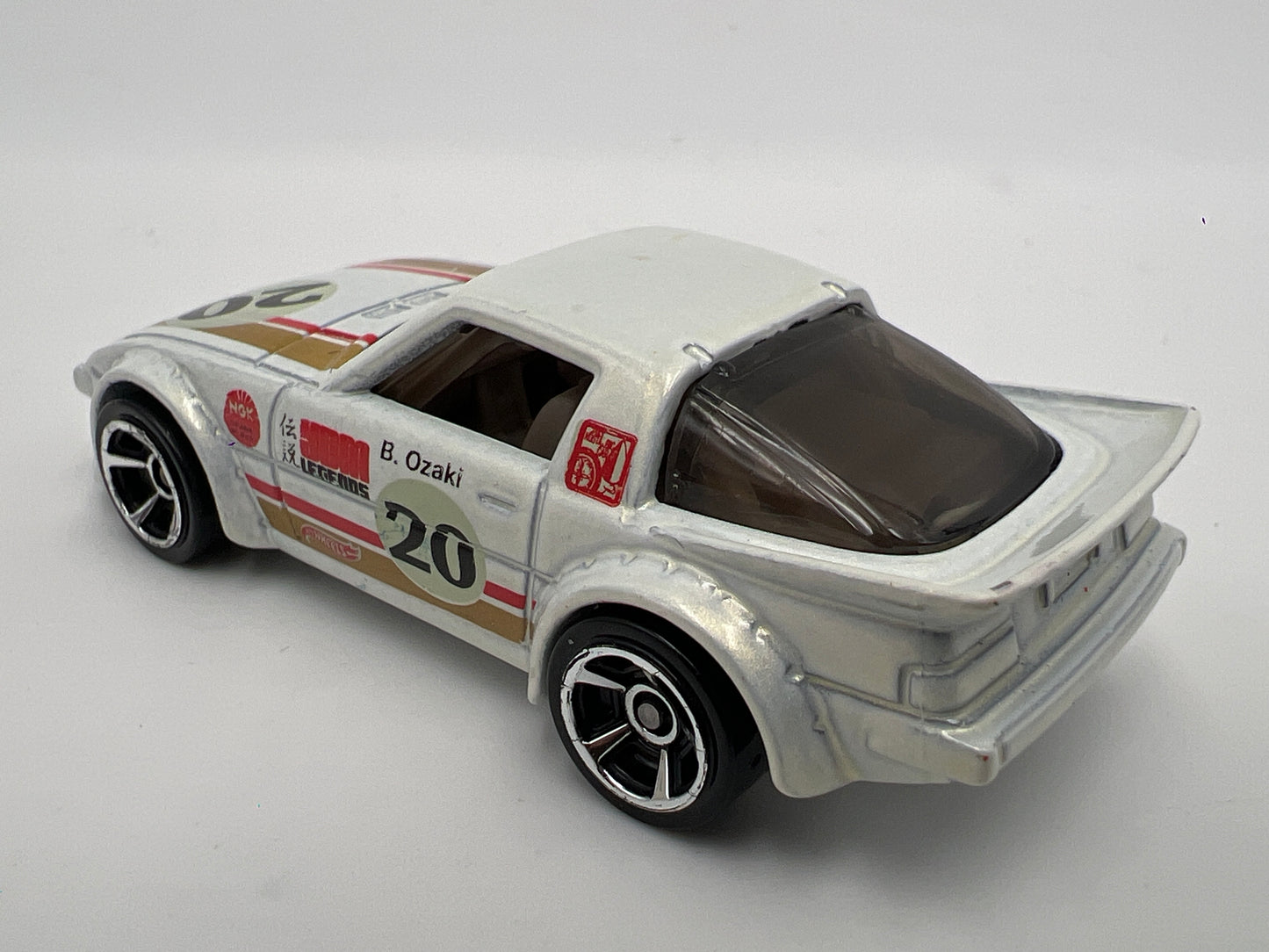 2012 Hot Wheels 1/64 Kroger Exclusive Super Speeders Mystery Pack Mazda RX-7 White Loose