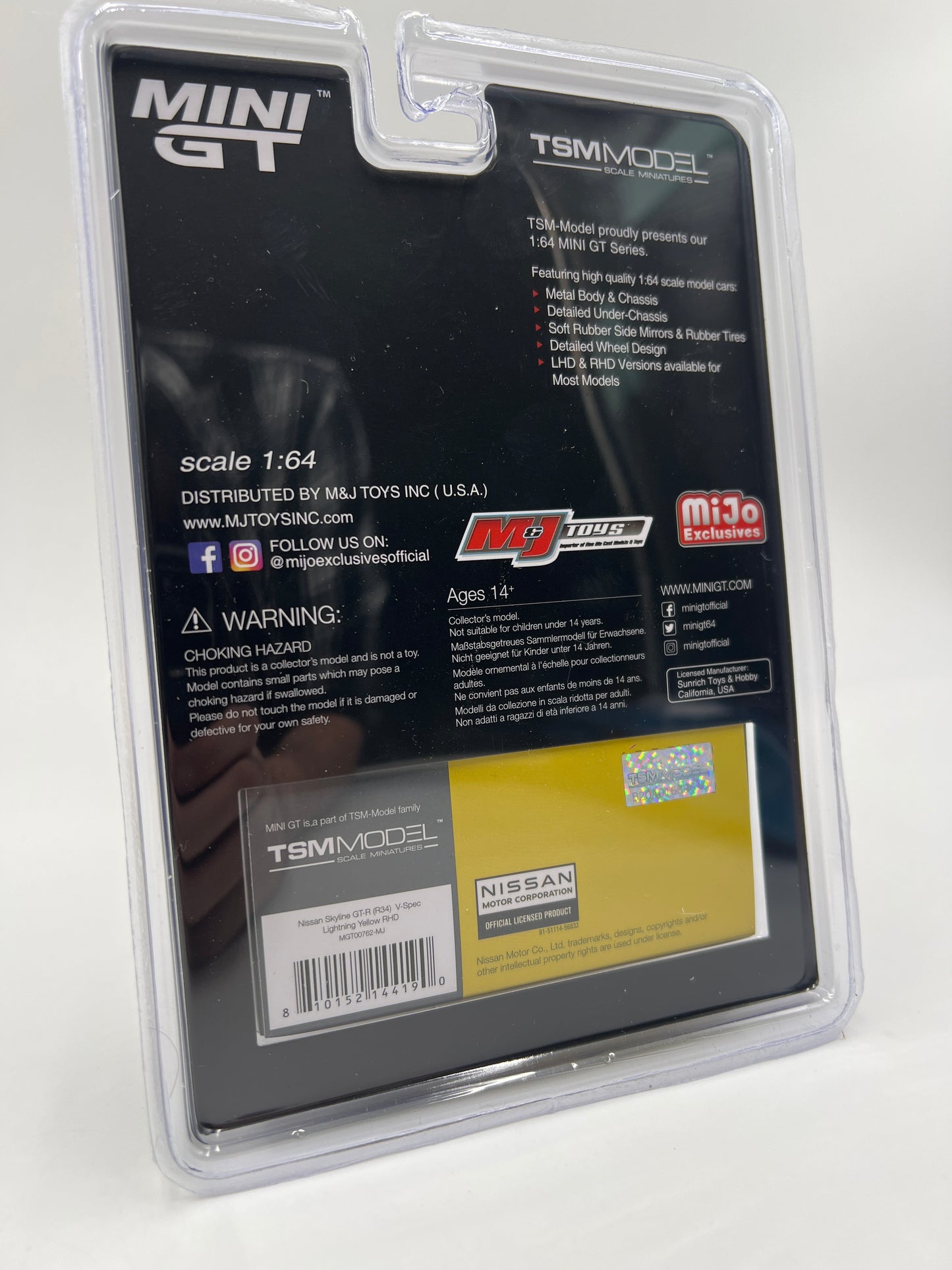 Mini GT Mijo Exclusives #762 Nissan Skyline GT-R R34 V-Spec Yellow