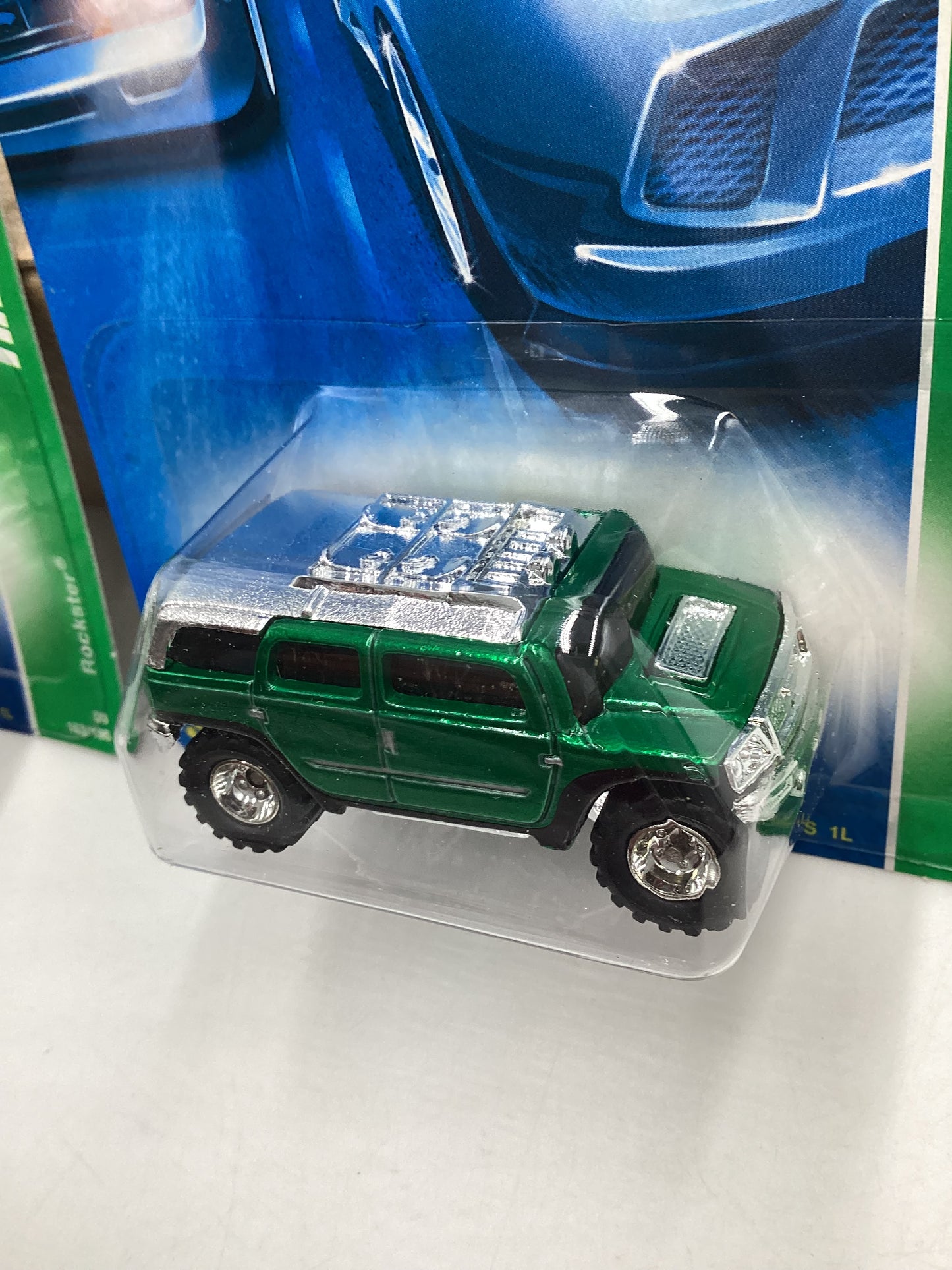 2008 Hot Wheels Super Treasure Hunt + Treasure Hunt Rockster Green #163 with protector