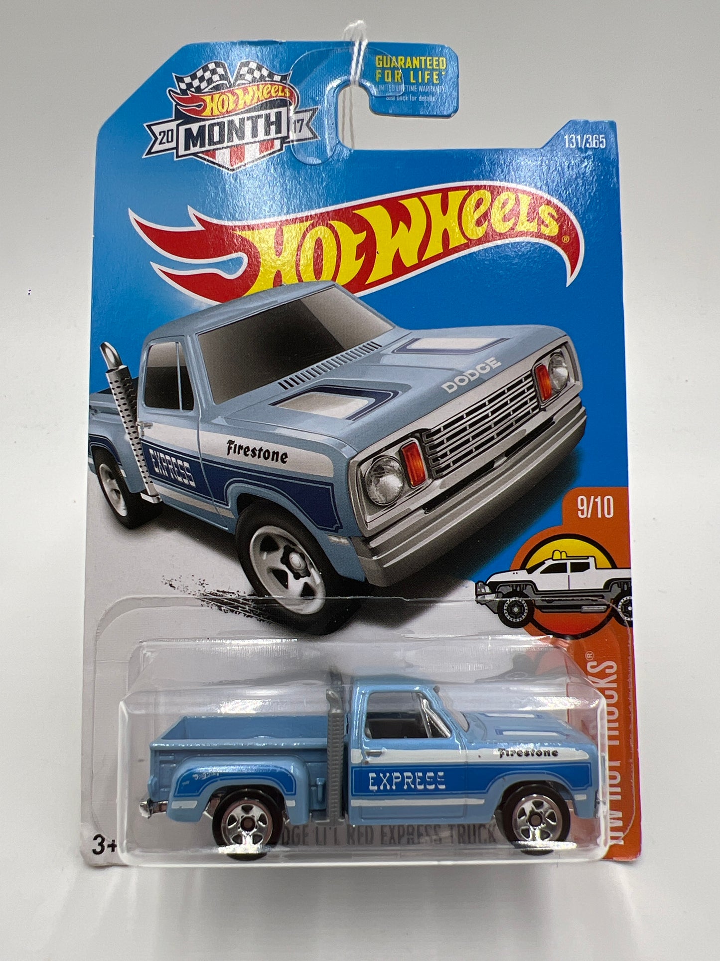 2017 Hot Wheels HW Hot Trucks #131 1978 Dodge Lil Red Express Truck Light Blue Month Card 41E