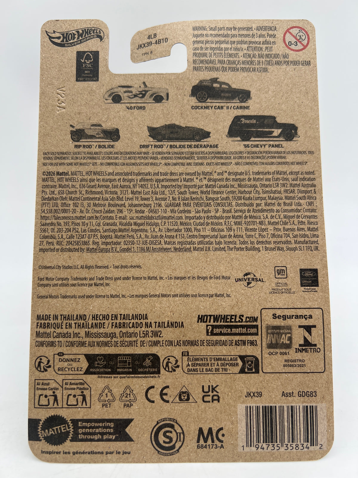 2026 Hot Wheels Silver Series Universal Monsters Dracula #5 55 Chevy Panel 151A