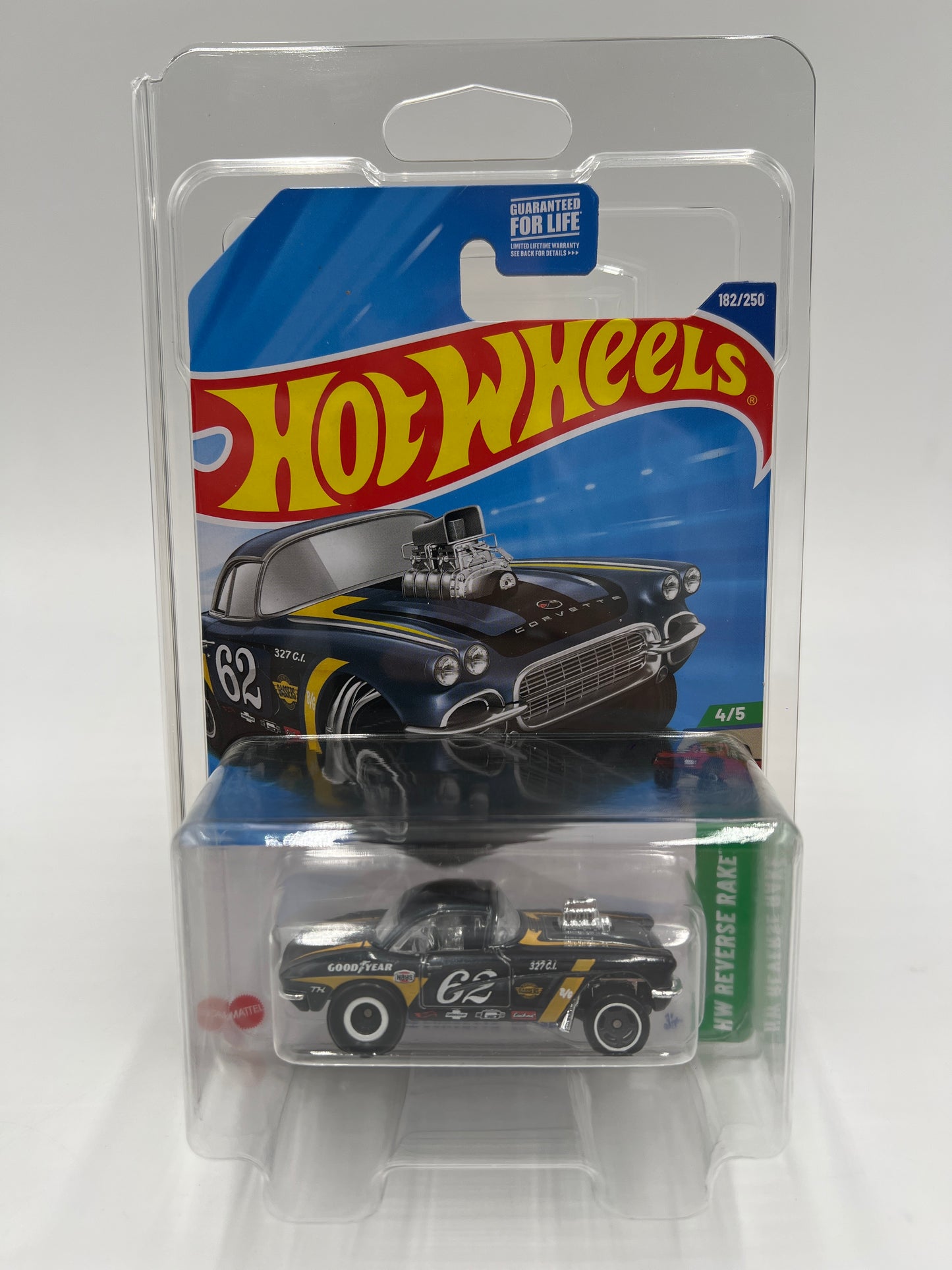 2025 Hot Wheels J Case Super Treasure Hunt #182 62 Corvette Gasser W/Protector