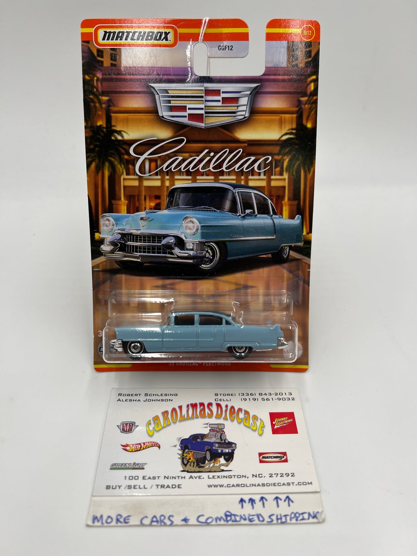 Matchbox Cadillac Series #9 55 Cadillac Fleetwood Light Blue 164E