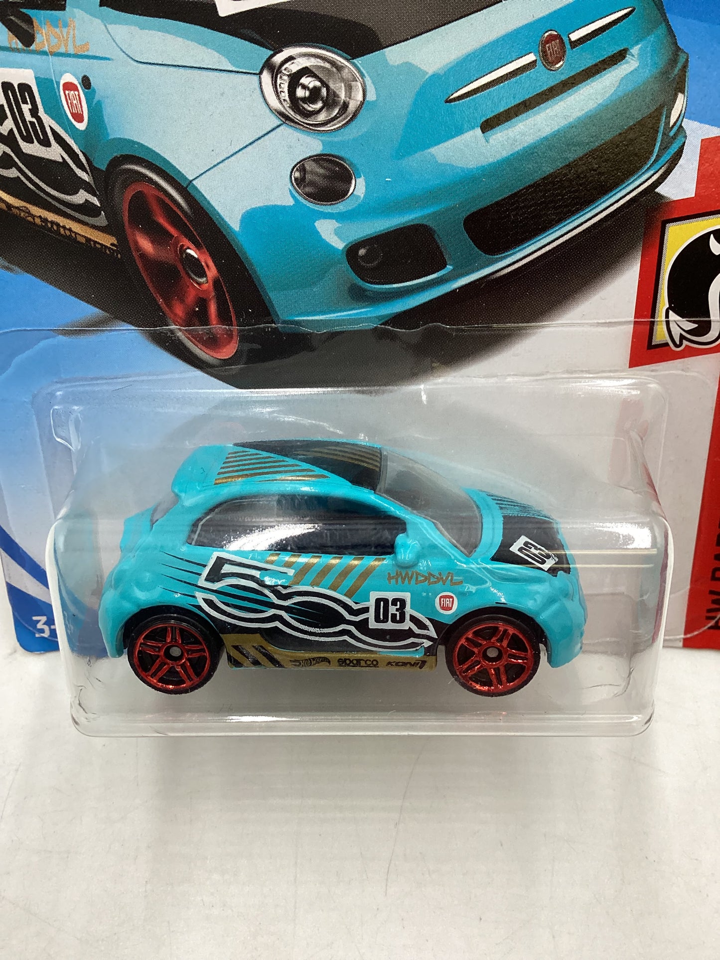 2018 Hot Wheels Fiat 500 Light Blue chase 240A