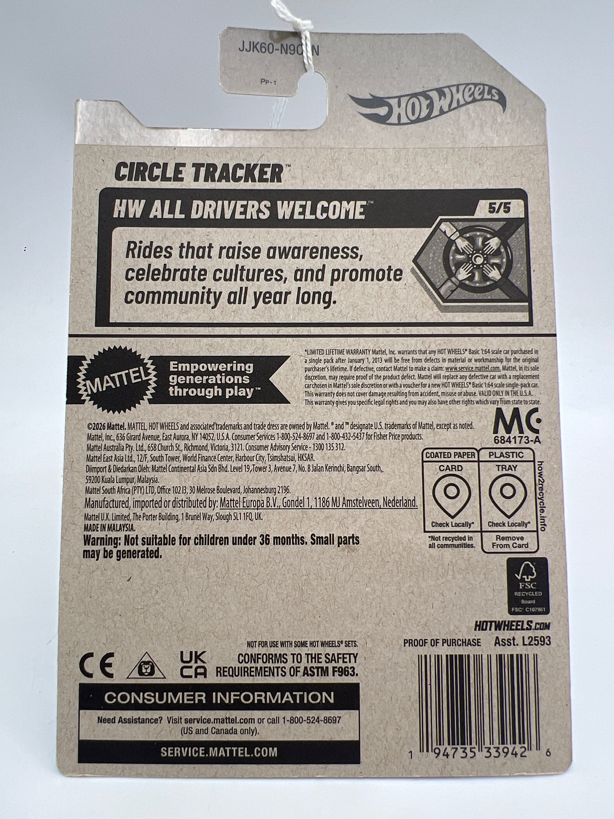 2026 Hot Wheels N Case #237 Circle Tracker Blue World Mental Health Day