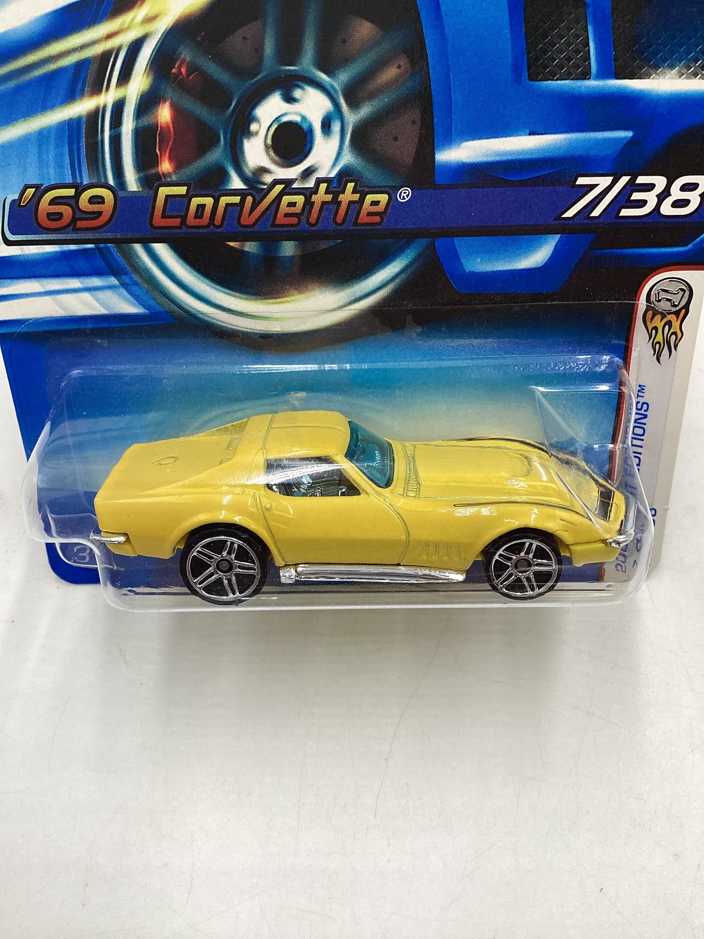 2006 Hot Wheels #007 Yellow 69 Corvette 15B