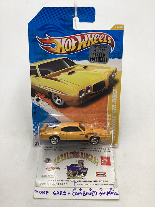 2011 Hot Wheels #11 70 Pontiac GTO Judge Yellow Factory Sealed 45A