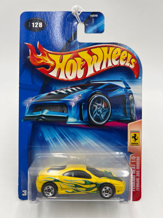 2004 Hot Wheels Ferrari Heat #128 Ferrari 360 Modena Yellow SR