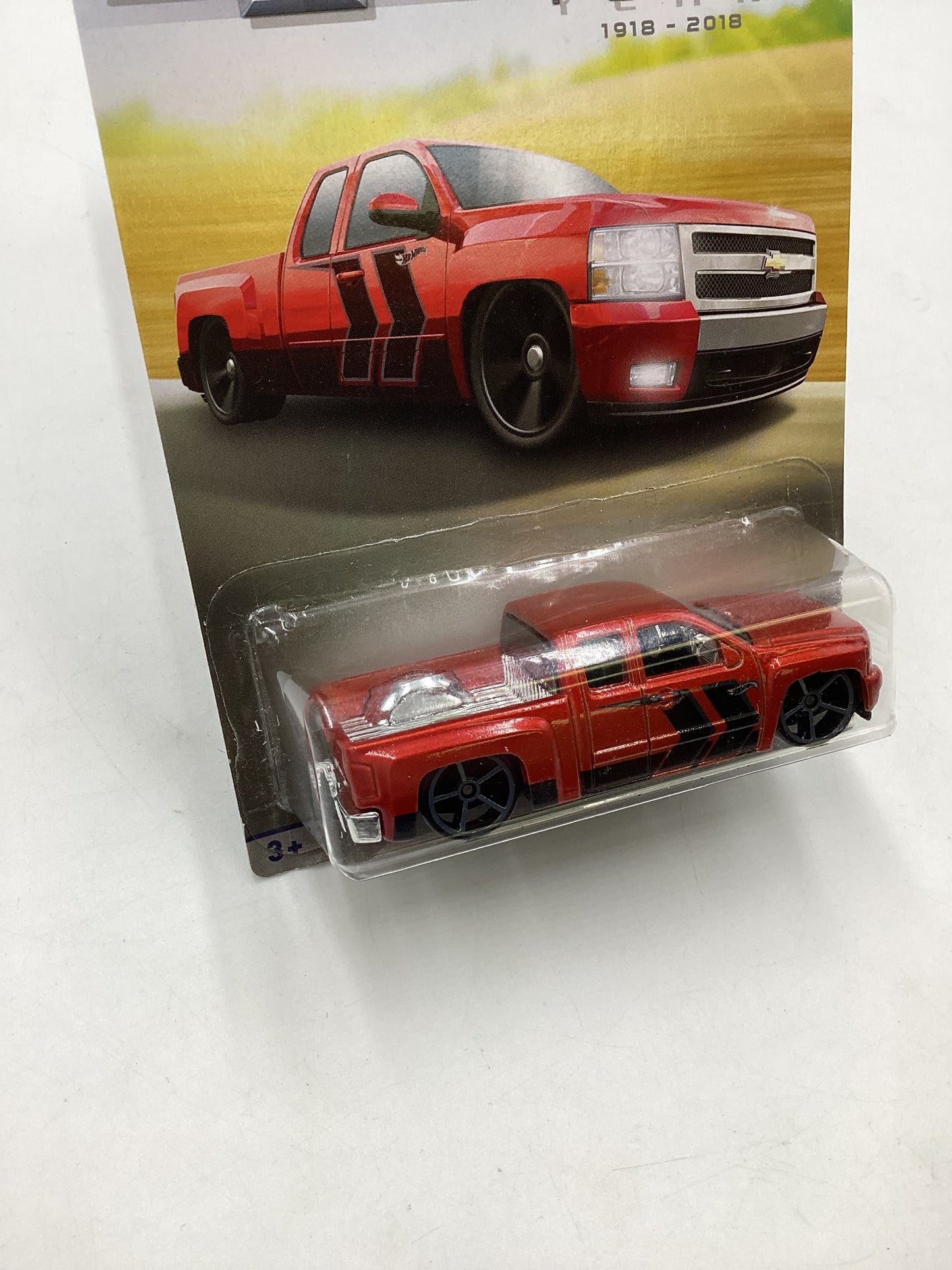 Hot Wheels Walmart 100 Years Chevy #7 Chevy Silverado Red 162A