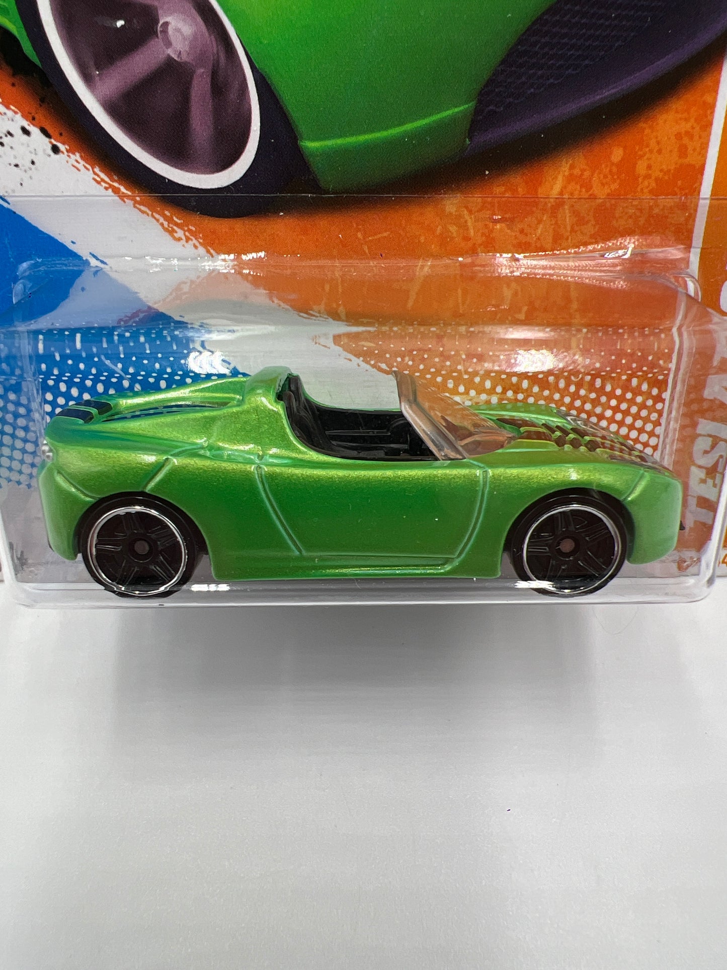 2011 Hot Wheels Track Stars #67 Tesla Roadster Green 50D