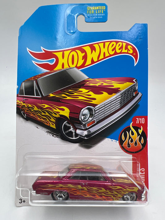 2017 Hot Wheels Super Treasure Hunt 63 Chevy II Pink W/Protector