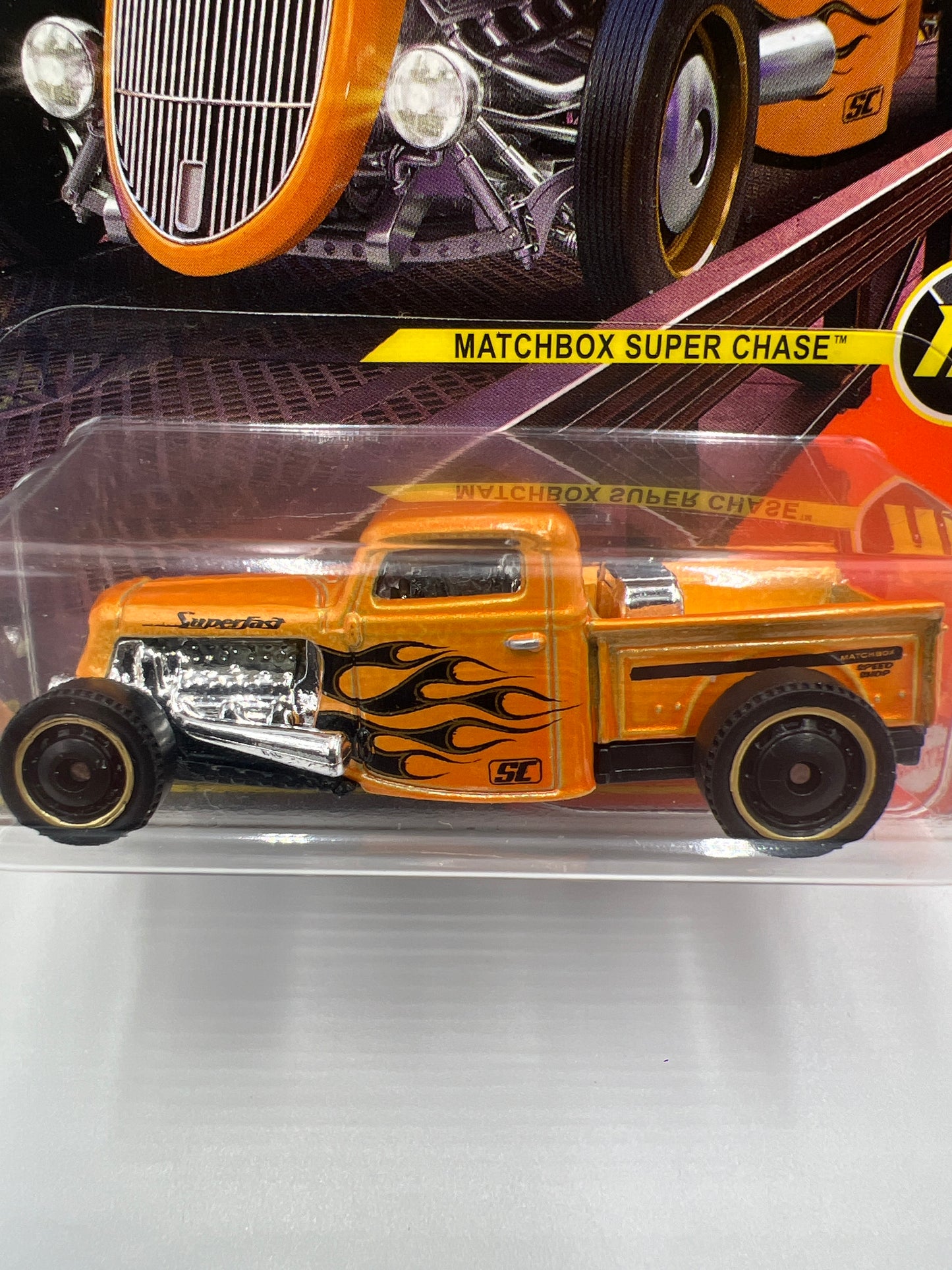 2025 Matchbox Super Chase 35 Ford Pickup Orange W/Protector