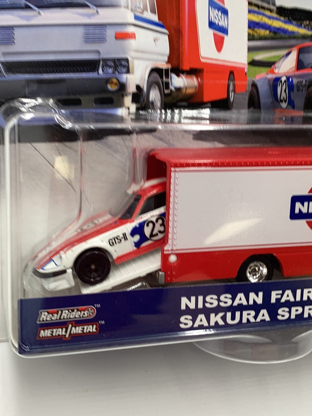 Hot wheels car culture team transport #11 Nissan fairLady Z Sakura sprinter 244D