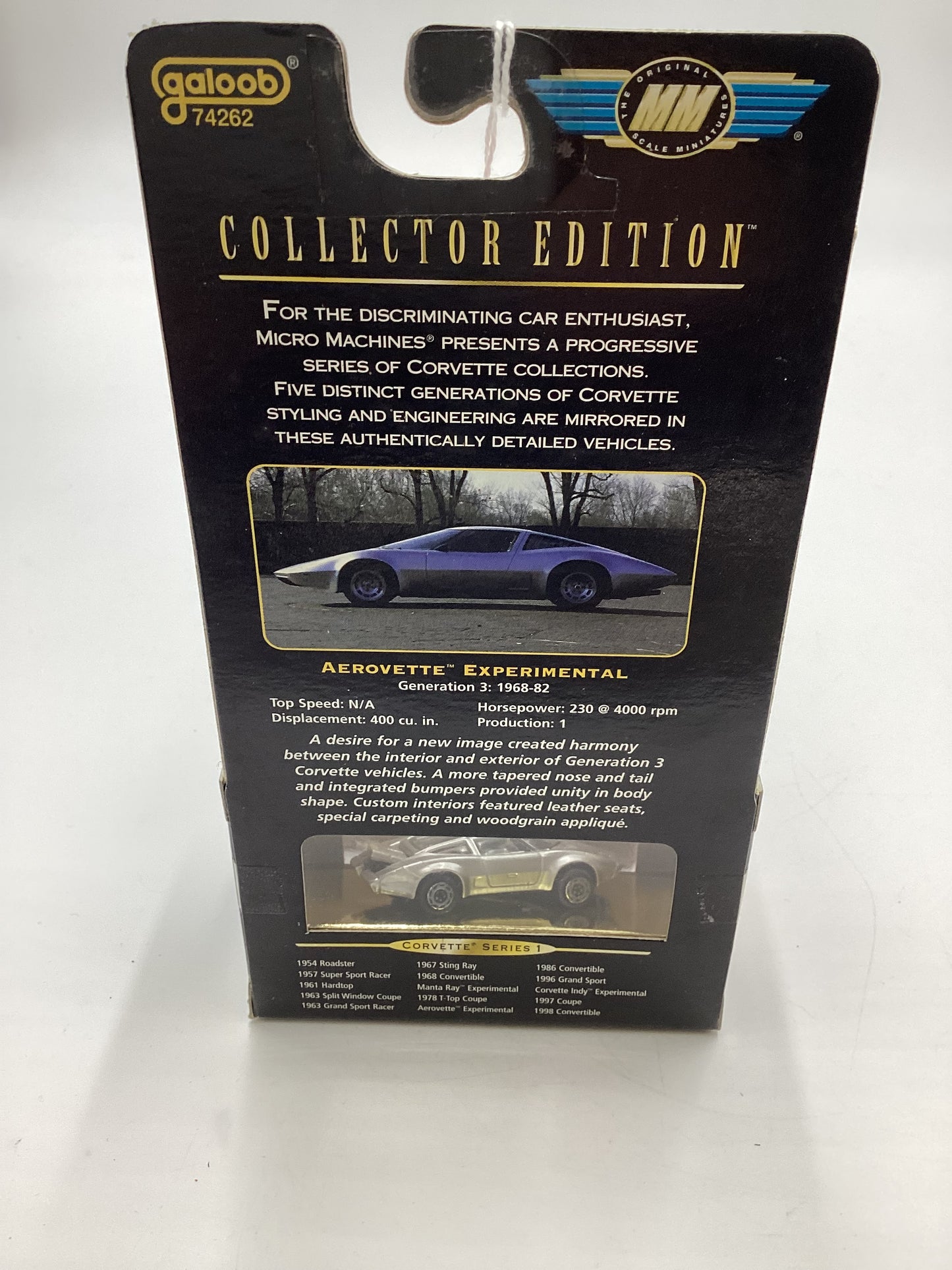 Micro Machines Collectors Edition Corvette Series 1 1967 Aerovette Experimental Silver 1/20000 SR CE 10
