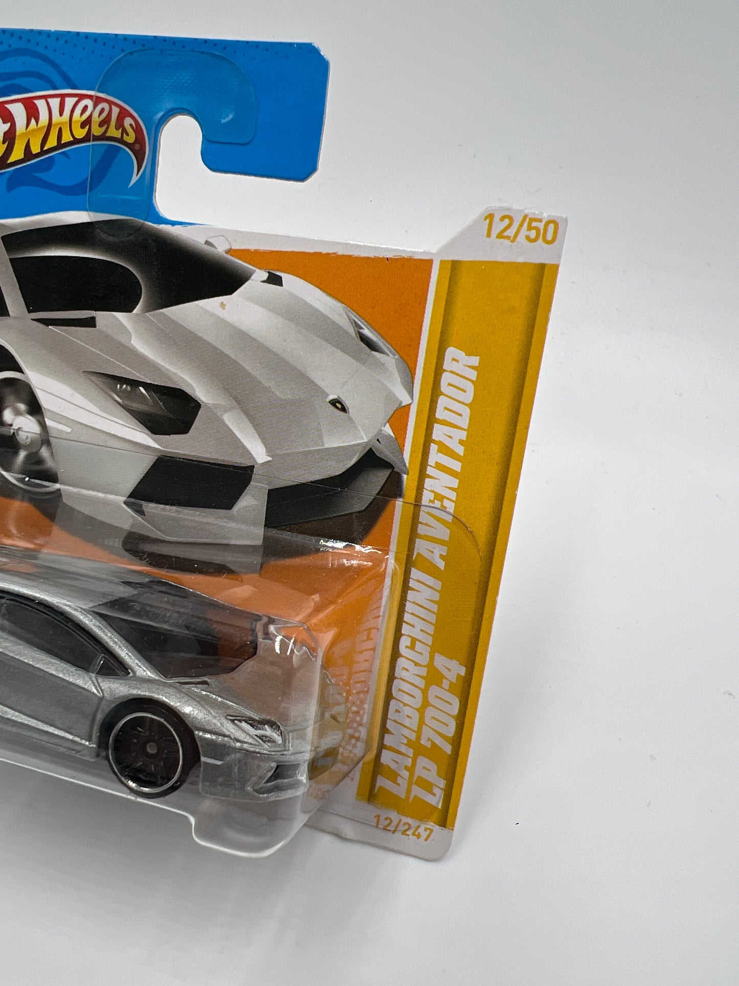 2012 Hot Wheels Short Card Premiere #12 Lamborghini Aventador LP 700-4 Silver W/Protector 2