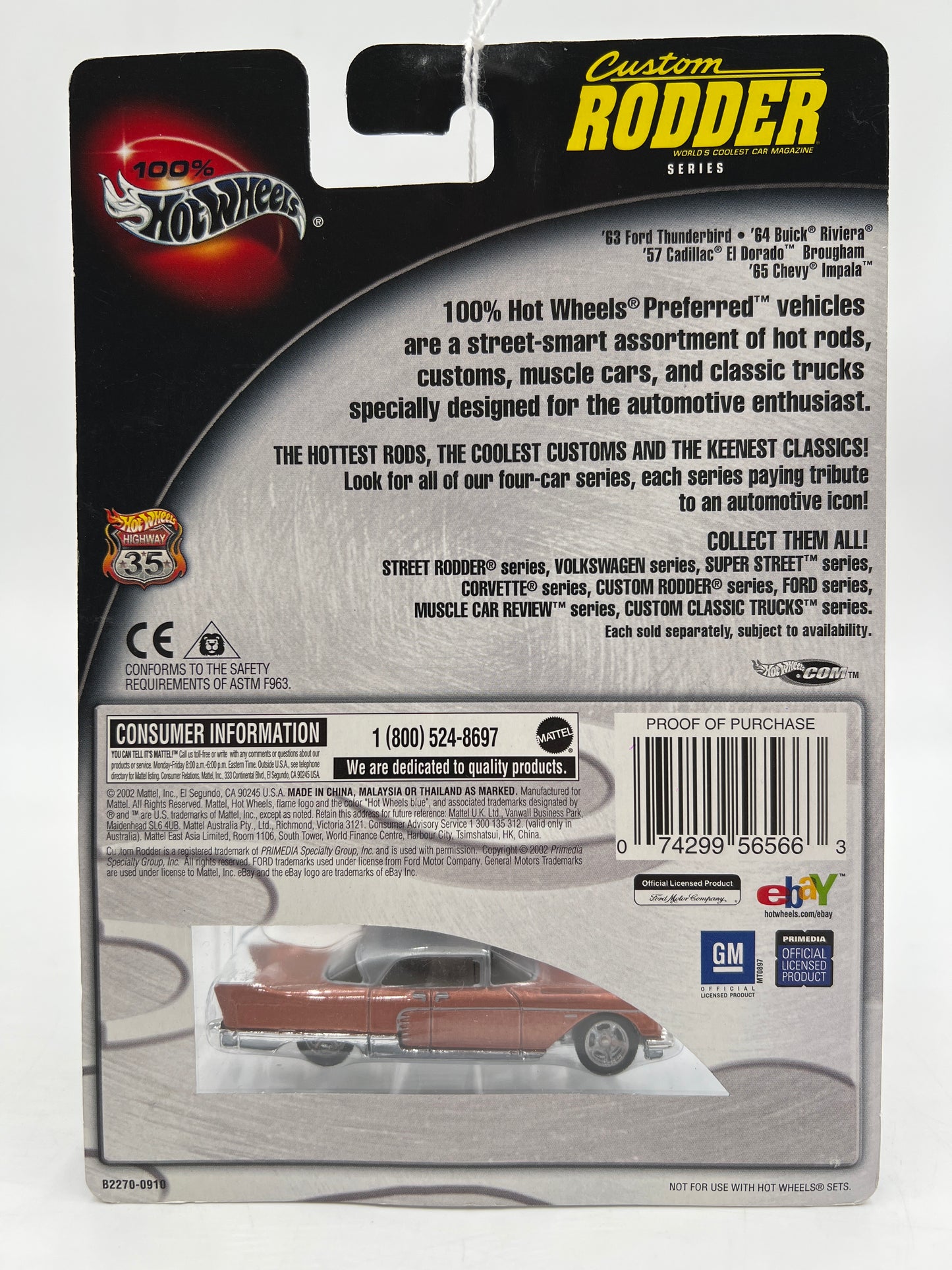 Hot Wheels Premium 100% Custom Rodder #3 57 Cadillac El Dorado Brougham 242G
