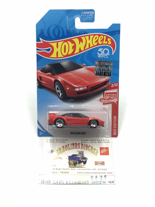 2018 hot wheels red edition #2 90 Acura NSX target red factory sealed sticker