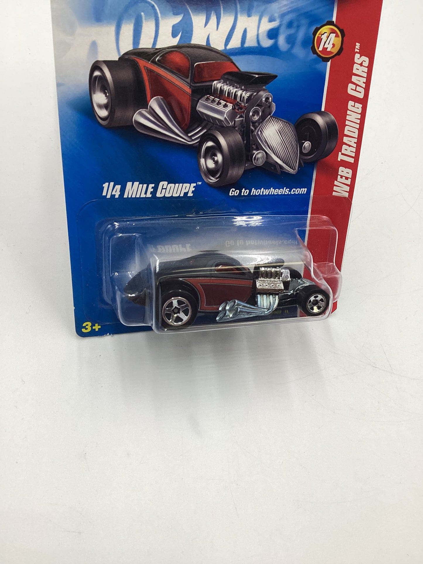 2008 Hot Wheels Web Trading Cars #90 1/4 Mile Coupe Black/Red EE4