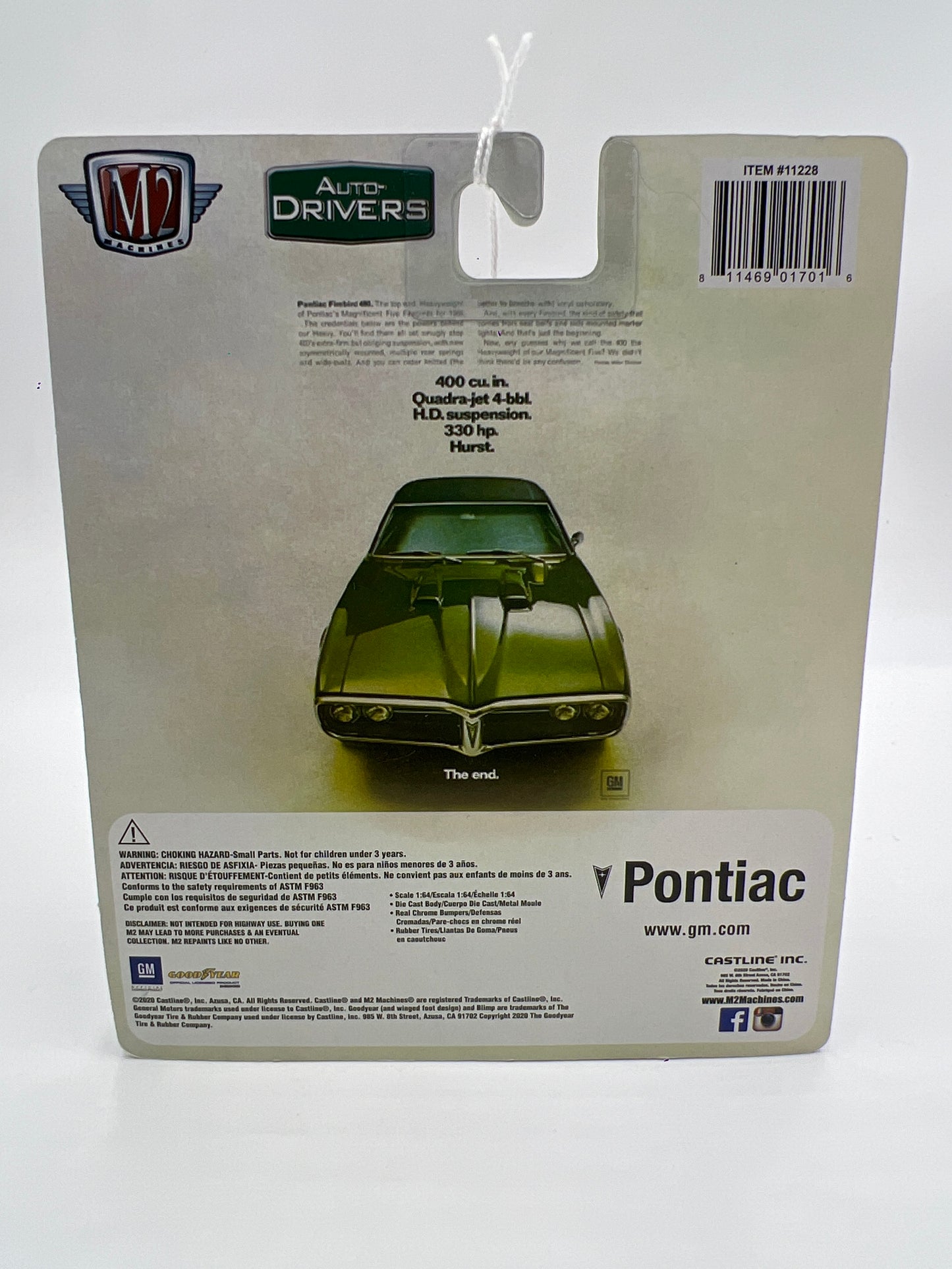 M2 Machines Auto-Drivers 1968 Pontiac Firebird 400 H.O. Green R71 188P